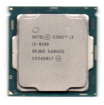 Intel * Core i3-8100 SR3N5 * 3.60GHz|6MB|8GT/s 4 core * socket FCLGA1151 *