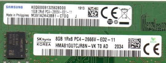 ECC付 ★ DDR4 デスクトップ用メモリ　PC4-2666V-E　２枚セット　16GB+8GB　計 24GB ★ 動作確認済 ★_画像3