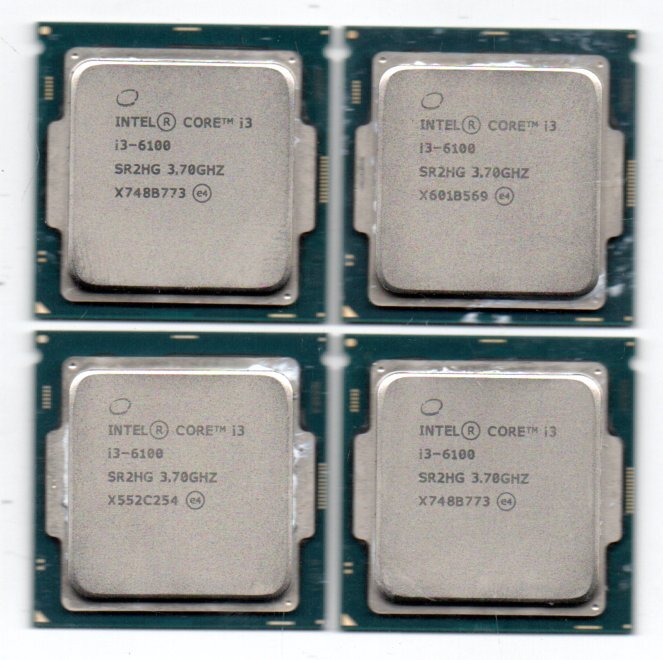 Intel ★ Core i3-6100　SR2HG　４個セット ★ 3.70GHz／3MB／8GT/s ★ ソケットFCLGA1151 ★_画像1