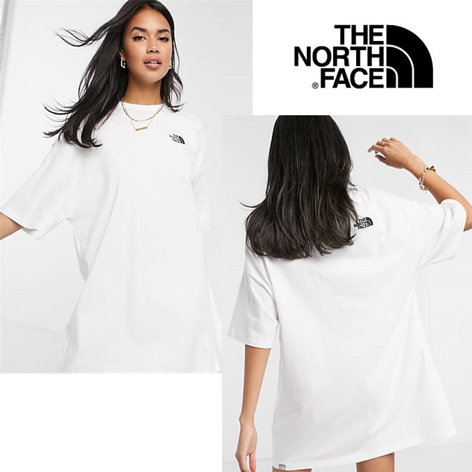 Mサイズ相当★The North Face Tシャツドレス ホワイト 白 ワンピース ノースフェイス