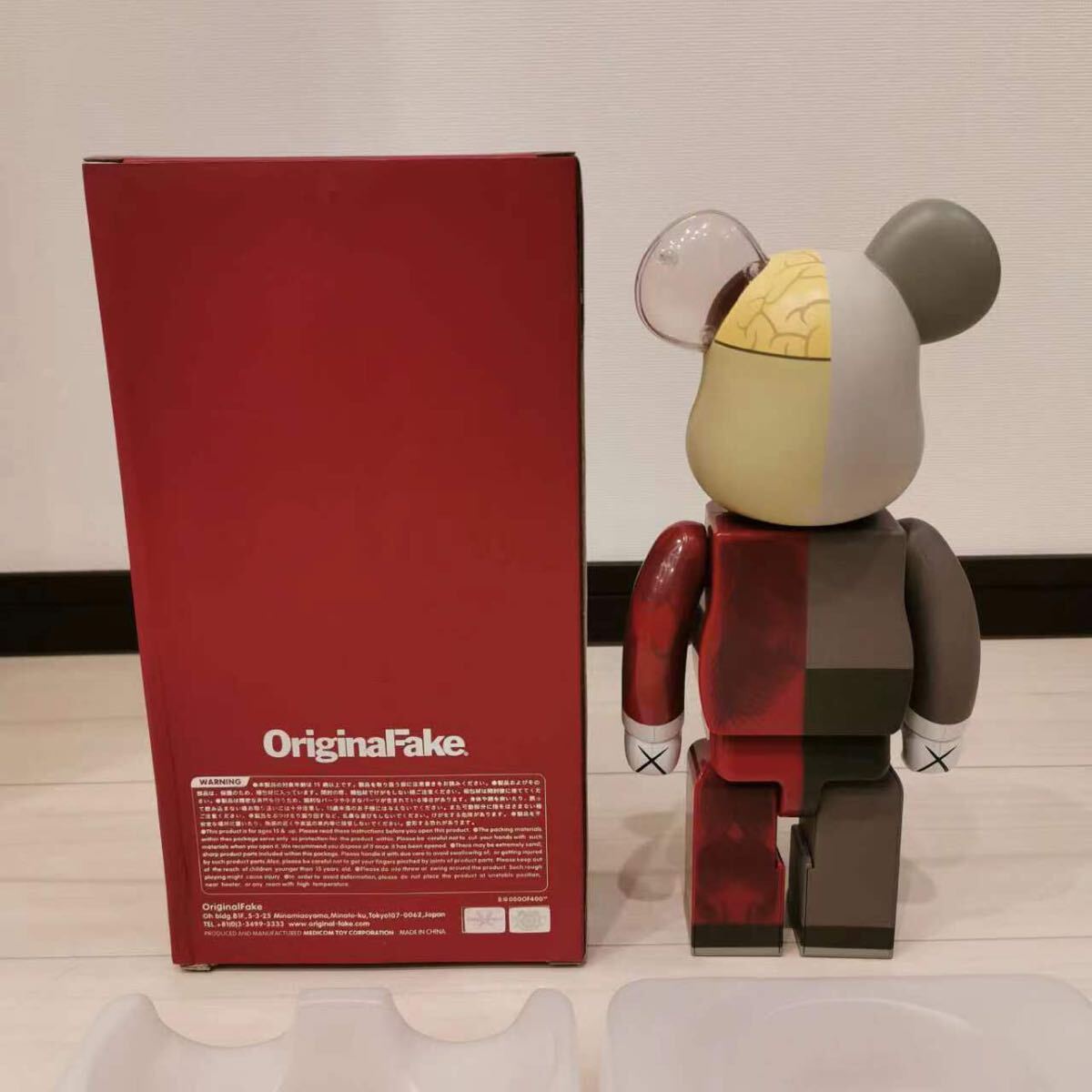 カウズ KAWS × BE＠RBRICK 400％ BROWN 箱付き_画像2