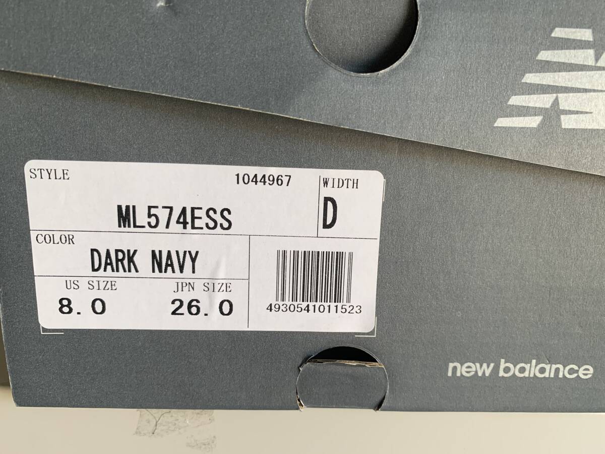 【017】new balance　　ニューバランス　メンズ　シューズ ML574-ESS DARK NAVY 8.0/26.0㎝_画像6