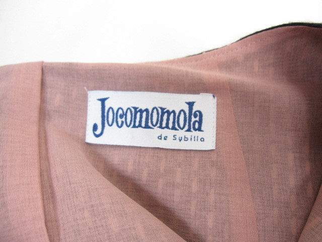 大SALE ホコモモラ Jocomomola ワンピース 半袖 ひざ丈 コットン 40 黒 C422_画像6