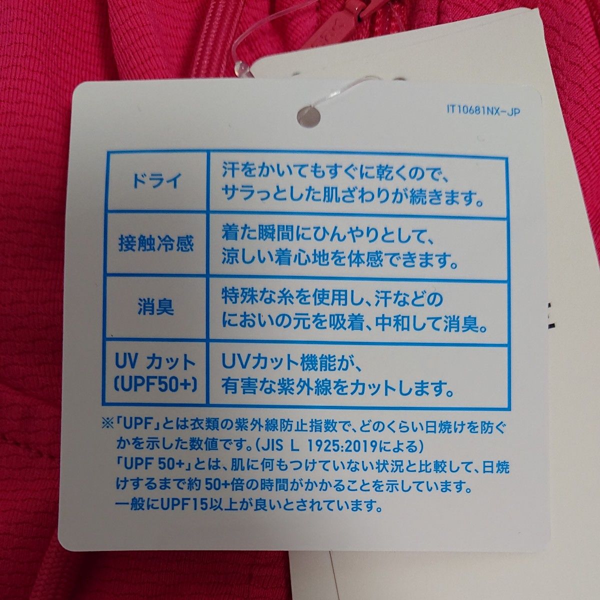 【新品未使用】 ユニクロ エアリズム UVカットメッシュパーカ  長袖 12Pink  XL