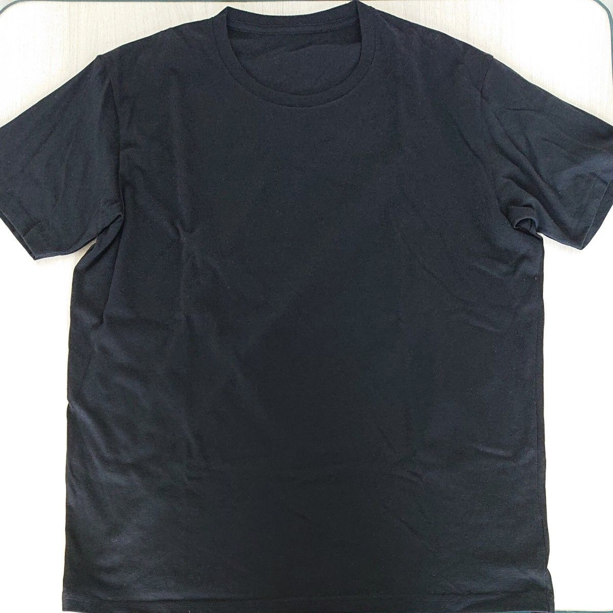【中古品】ユニクロ  無地半袖Tシャツ 丸首 黒 XL
