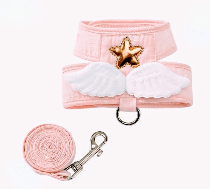 ねこのハーネス　天使の羽根　かわいい ピンク 柔らかい_画像1