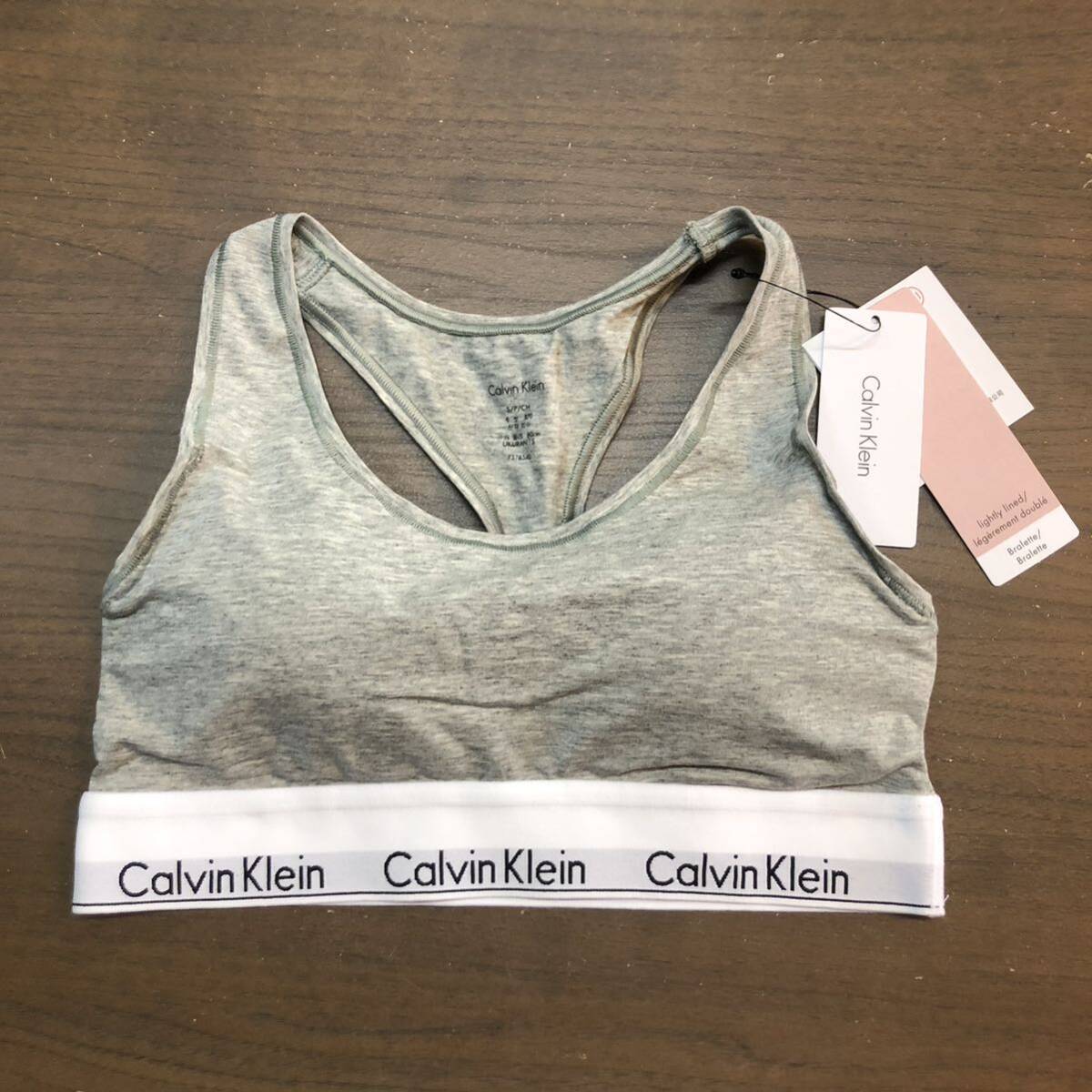 Calvin Klein CK Lightly Iined カルバンクライン スポーツブラ ブラ スポブラ ウェア ヨガ ナイト フィットネス グレー Sサイズ_画像1