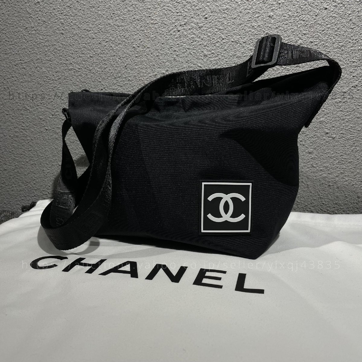 シャネル ノベルティ 非売品 ショルダーバッグ キャンバス CHANEL 斜めがけ スポーツ レディース ブランド 黒_画像2