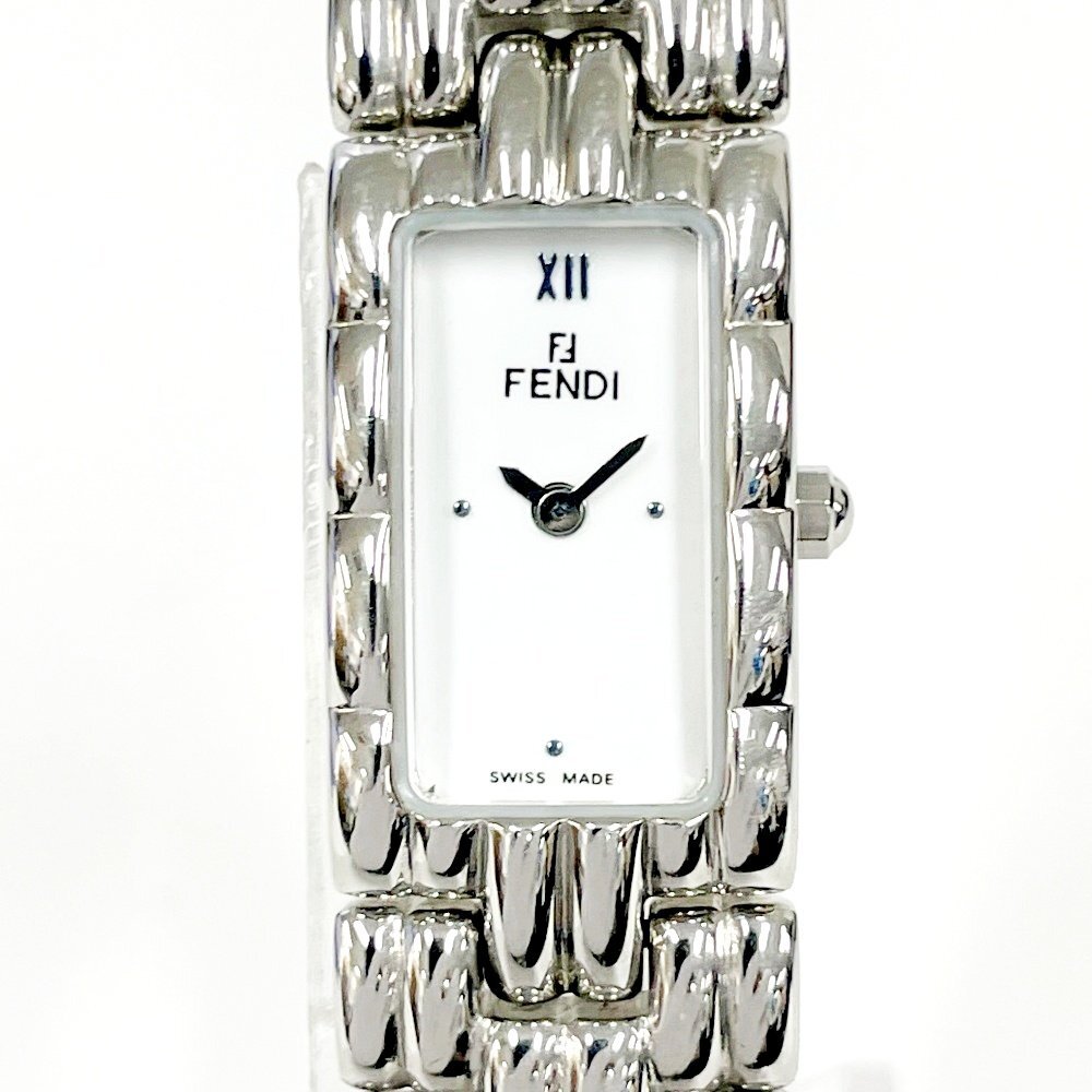 【1円スタート】【箱付き】FENDI フェンディ 660L オロロジ スクエア SS ホワイト文字盤 クオーツ レディース腕時計 266251の画像1