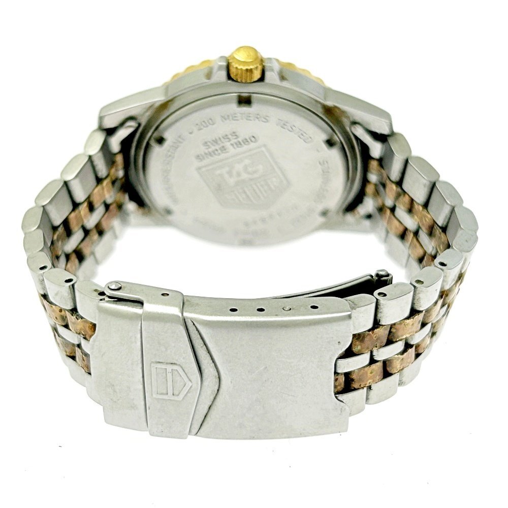 【1円スタート】TAG HEUER タグホイヤー プロフェッショナル 200 SS×GP ブラック文字盤 クオーツ メンズ腕時計 ジャンク 266331の画像5