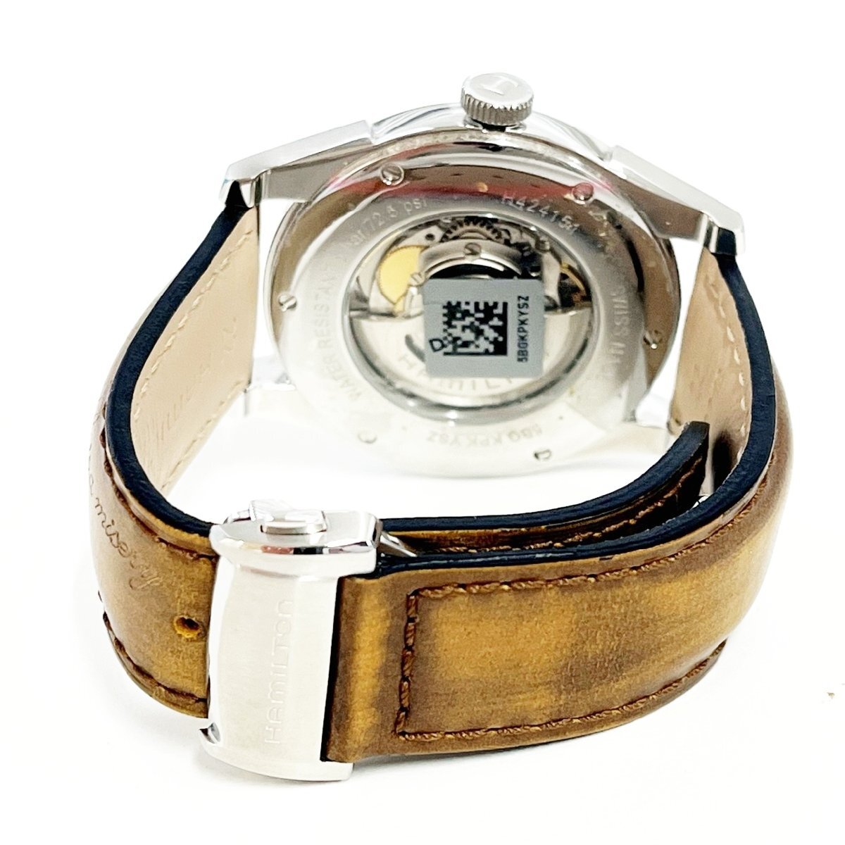 【1円スタート】HAMILTON ハミルトン H424151 ジャズマスター スピリットオブリバティ SS シルバー文字盤 自動巻き メンズ腕時計 269522の画像5