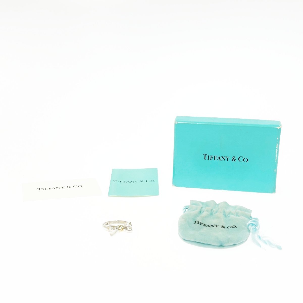 【1円スタート】【箱付き】TIFFANY & Co. ティファニー シルバー リボン 3.8g 925/750刻印 指輪 リング 270967の画像9