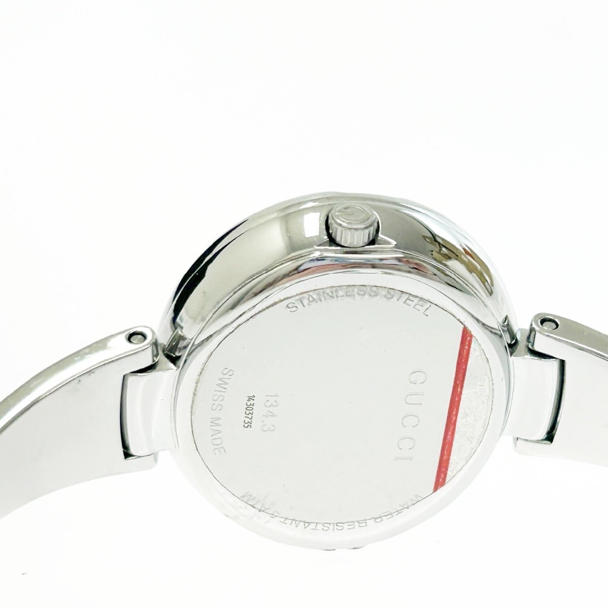 [1 иен старт ][ с коробкой ]GUCCI Gucci 134.3 SS черный циферблат кварц женские наручные часы 272816