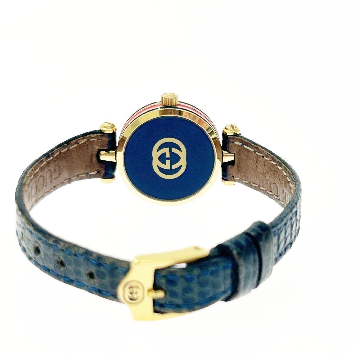 [1 иен старт ][ с коробкой ]GUCCI Gucci Sherry линия GP× кожа ремень серебряный циферблат кварц женские наручные часы 272829