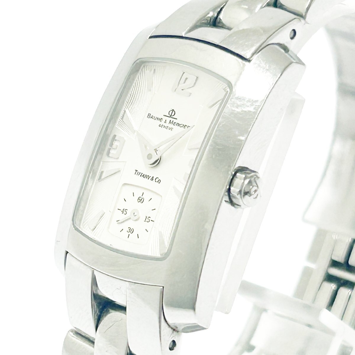 【1円スタート】Baume & Mercier ボーム＆メルシェ ハンプトン ティファニー Wネーム SS クオーツ レディース腕時計 272963_画像2