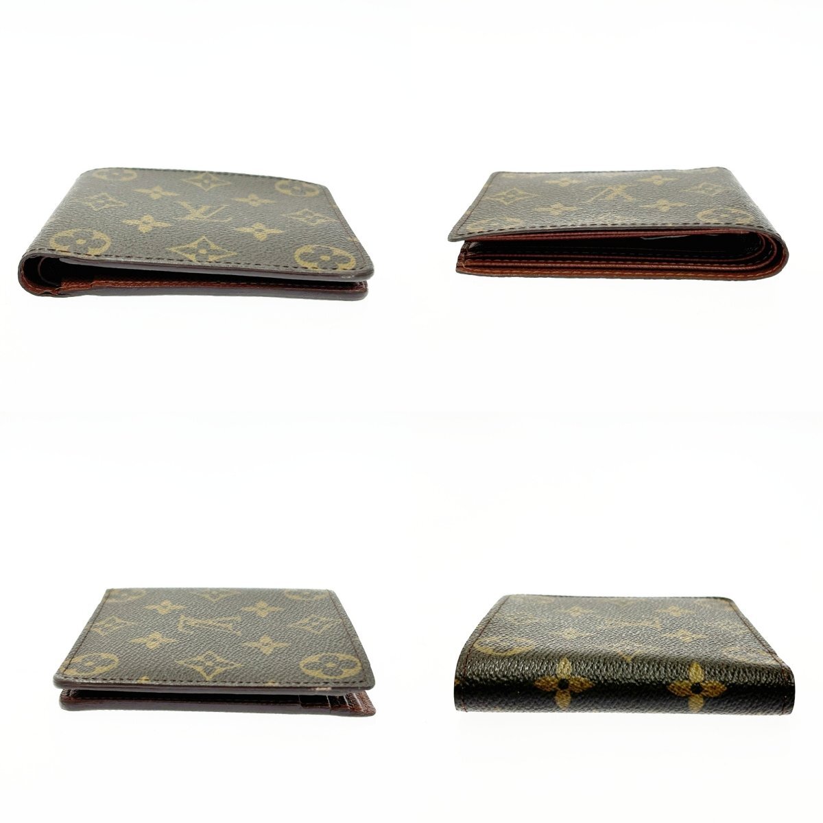 [1 jpy start ]LOUIS VUITTON Louis * Vuitton monogram porutofoiyumyuruti pull PVC Brown folding twice purse Junk 262561