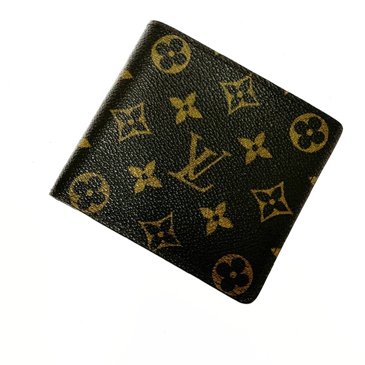 [1 jpy start ]LOUIS VUITTON Louis * Vuitton monogram porutofoiyumyuruti pull PVC Brown folding twice purse Junk 262561