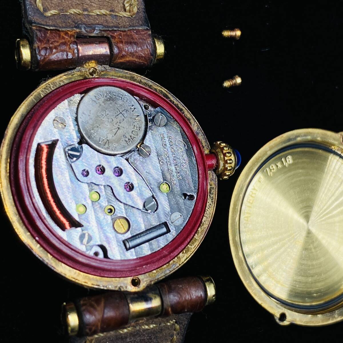1円～ 6T50720424 Cartier カルティエ VERMEIL ヴェルメイユ QZ クォーツ 925 SV レディース 腕時計 コレクション 現状品_画像10