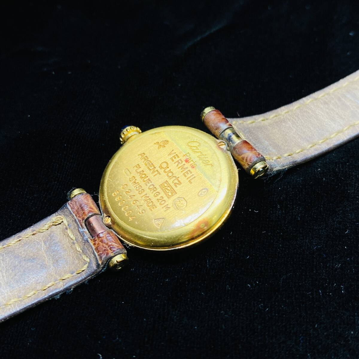 1 jpy ~ 6T50720424 Cartier Cartier VERMEILverumeiyuQZ quartz 925 SV lady's wristwatch collection present condition goods 