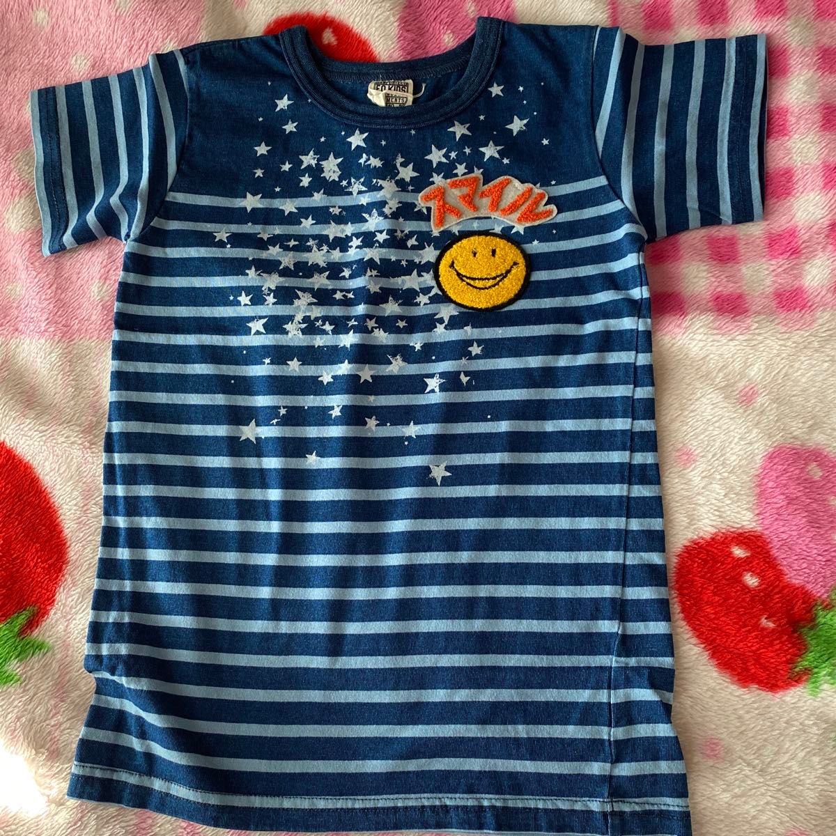 FOKIDS   半袖　 Tシャツ　ボーダー　スマイル　140