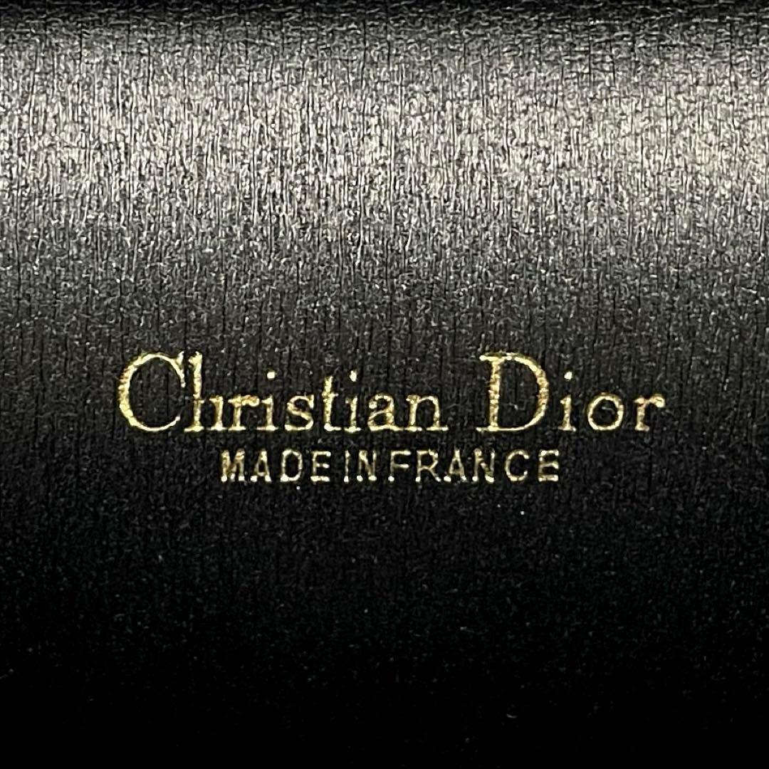 美品■Christian Dior ディオール ショルダーバッグ 2way トロッター ラメ チェーン ゴールド金具 斜め掛け レザー キャンバス 黒 ブラック_画像9