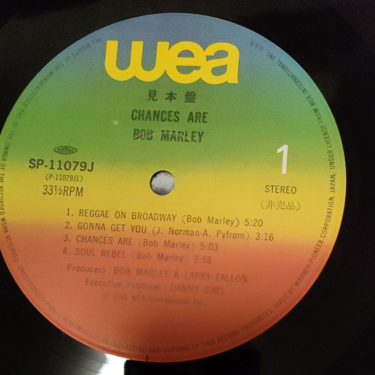 Bob Marley ボブ マーリー/ Chances Are ：国内盤 見本盤LP 美盤