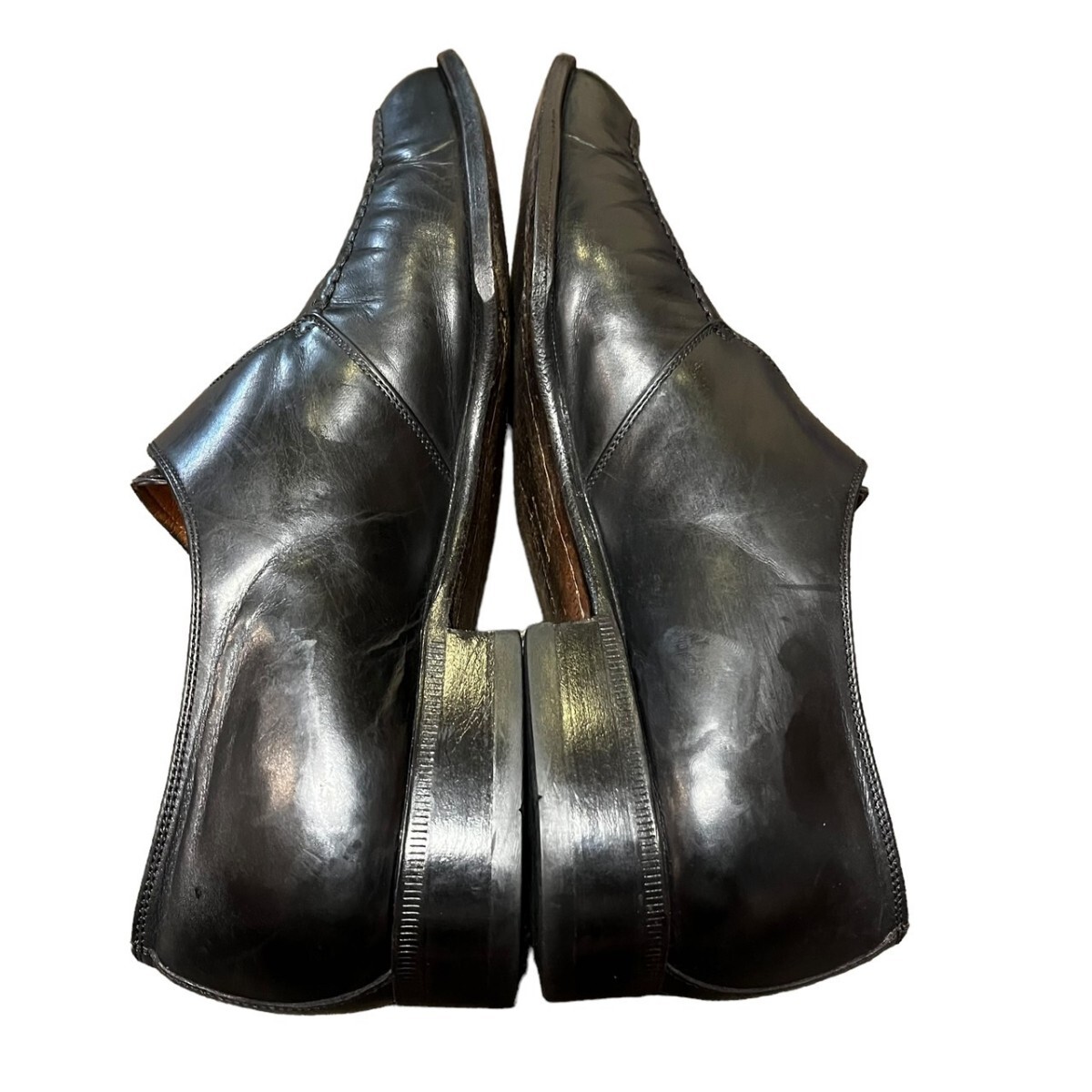 [1 иен лот ]1 старт прекрасный товар Salvatore Ferragamo бизнес обувь черный натуральная кожа monk ремешок FERRAGAMO gun chi-ni25 чёрный 