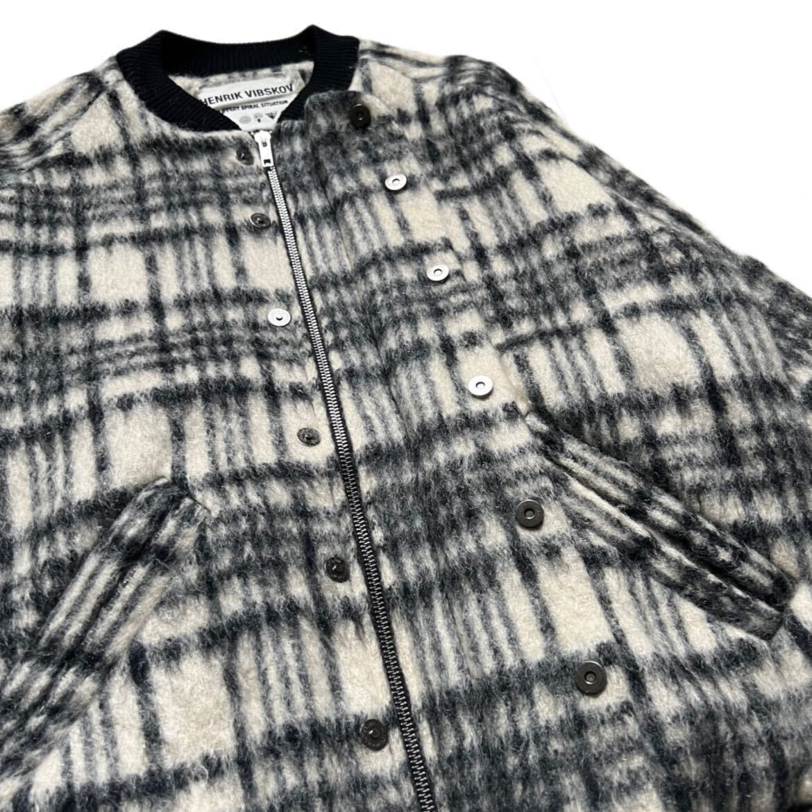 希少 HENRIK VIBSCOV plaid wool blouson jacket archive collection Saint Martins ヘンリックヴィブスコフ チェック柄 ウール ブルゾン_画像3