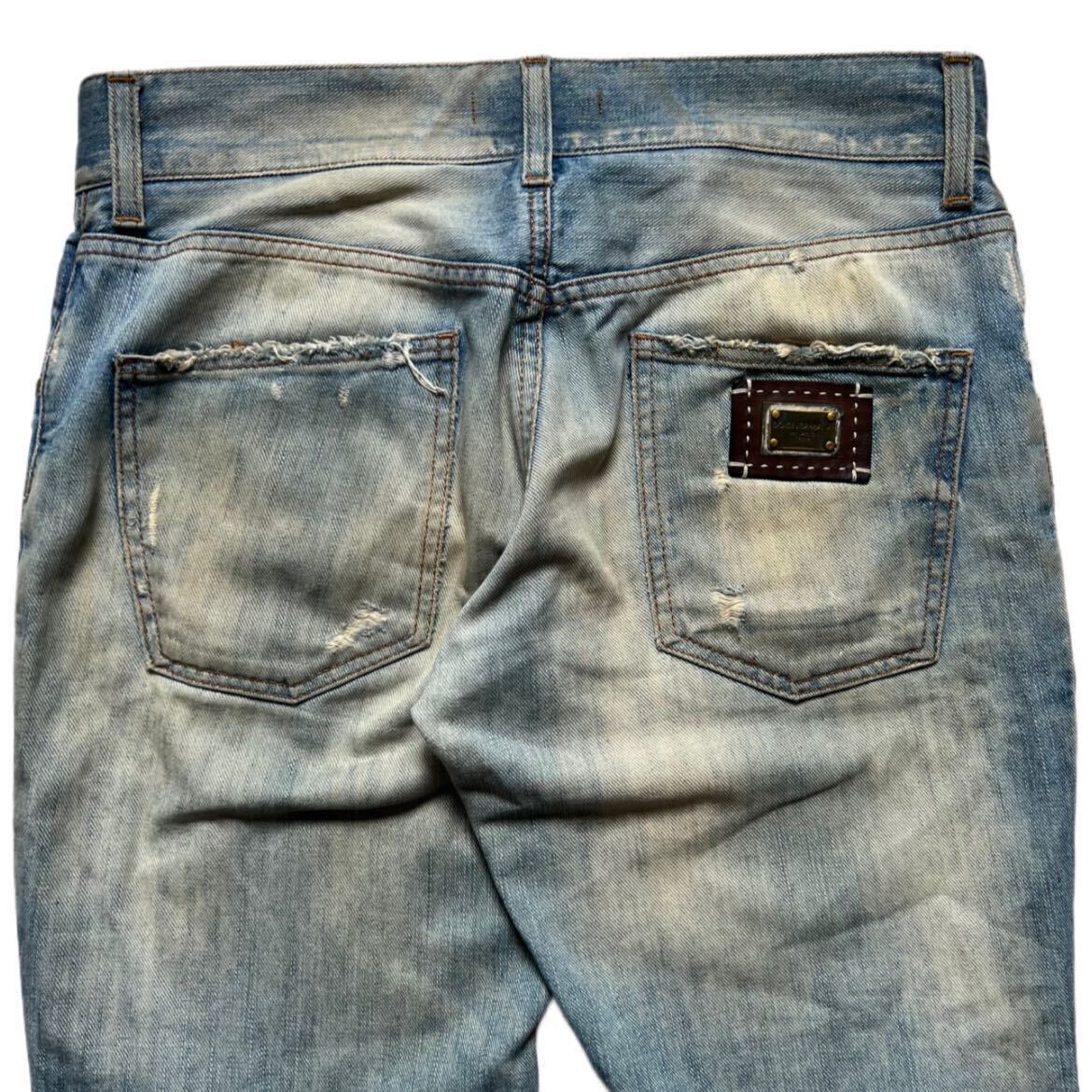 Rare 00s DOLCE&GABBANA distressed denim pants archive collection D&G balenciaga made in Italy ドルチェアンドガッバーナ 希少_画像6