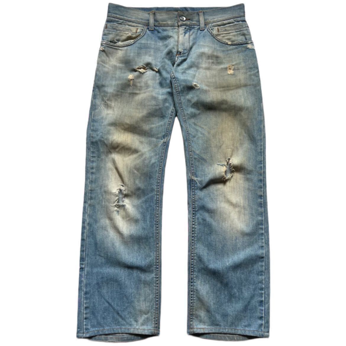 Rare 00s DOLCE&GABBANA distressed denim pants archive collection D&G balenciaga made in Italy ドルチェアンドガッバーナ 希少_画像1