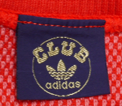 ☆希少 美品 80s『CLUB adidas』クラブアディダス 半袖スウェットシャツ トレーナー デサント制 レッド ブルー ネイビー メンズS位身長165