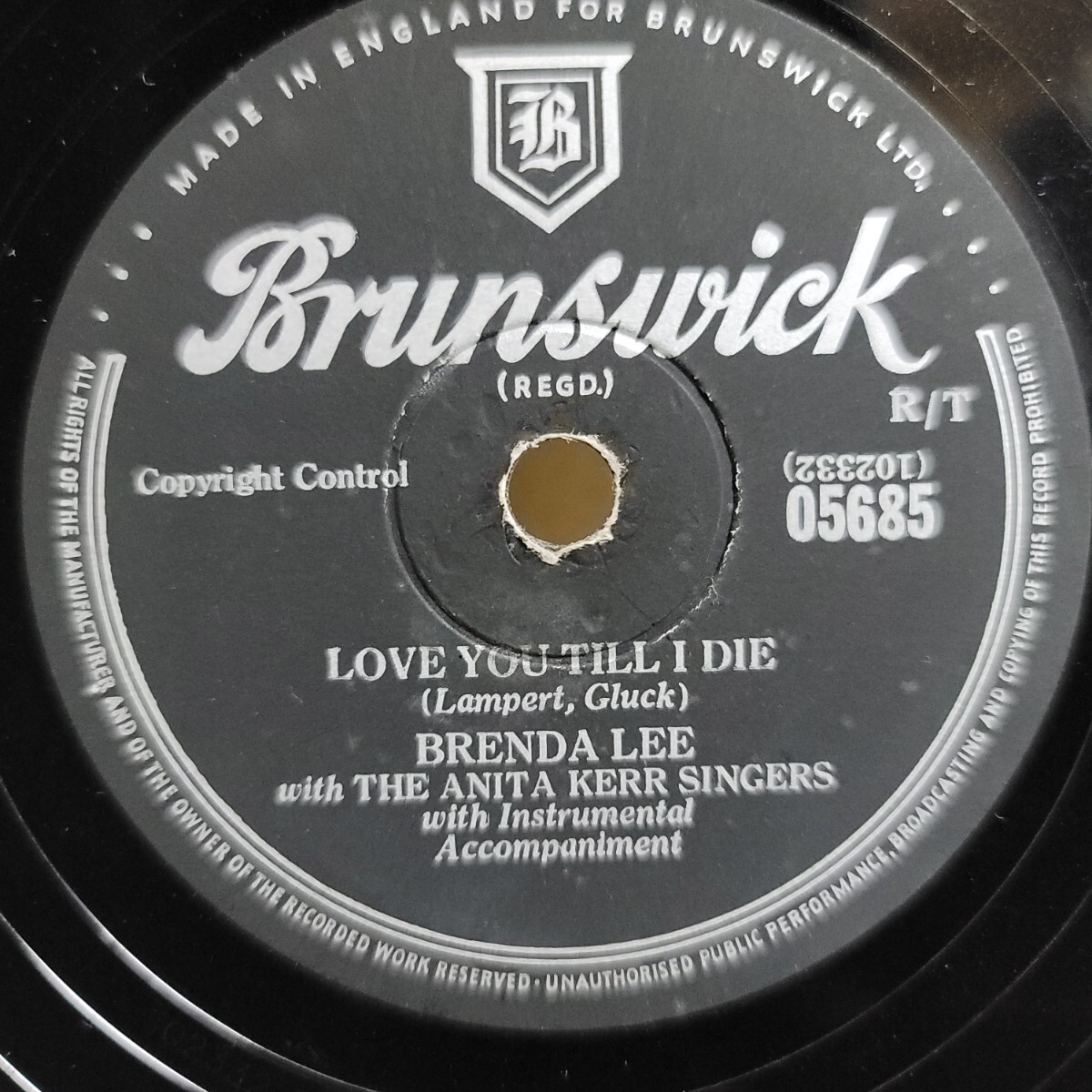 Brenda Lee（ブレンダ・リー）♪Dynamite♪/ ♪Love You Till I Die♪ 78rpm record.（シェラックSP盤）演奏動画あり._画像2