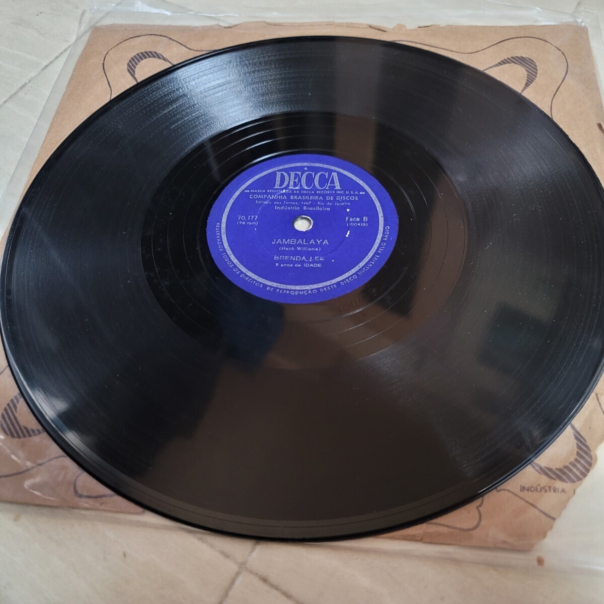Brenda Lee（ブレンダー・リー）♪Jambalaya♪/ ♪Bigelow 6ー200♪ 78rpm record.（シェラックSP盤）の画像4
