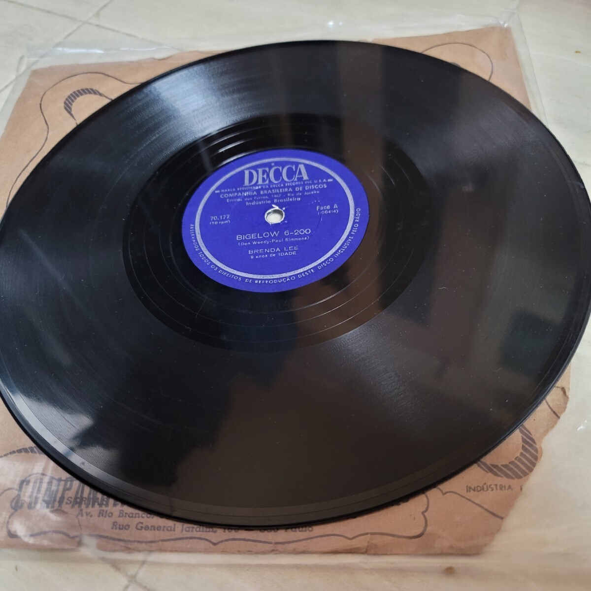 Brenda Lee（ブレンダー・リー）♪Jambalaya♪/ ♪Bigelow 6ー200♪ 78rpm record.（シェラックSP盤）の画像3