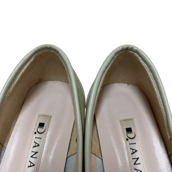 AK182 DIANA Diana женский туфли-лодочки 22.5cm светло-серый эмаль сделано в Японии 