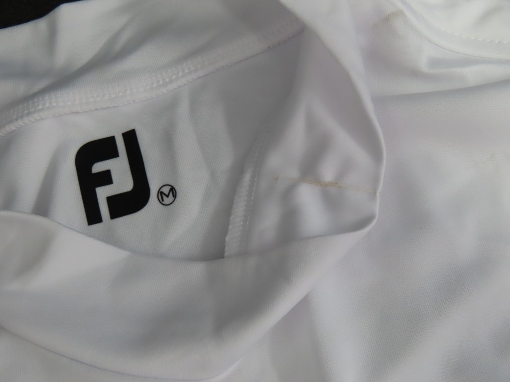 520☆YS☆フットジョイ FOOTJOY ゴルフウエア メンズM 半袖シャツ FJ-S23-S16 春夏 ホワイト☆0511-563_画像3