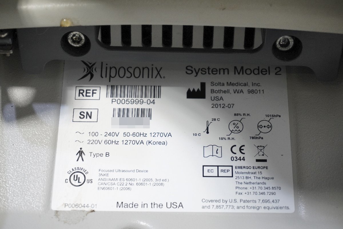 西H☆Liposonix ライポソニックス system model2 ジャンク★3M-395_画像8