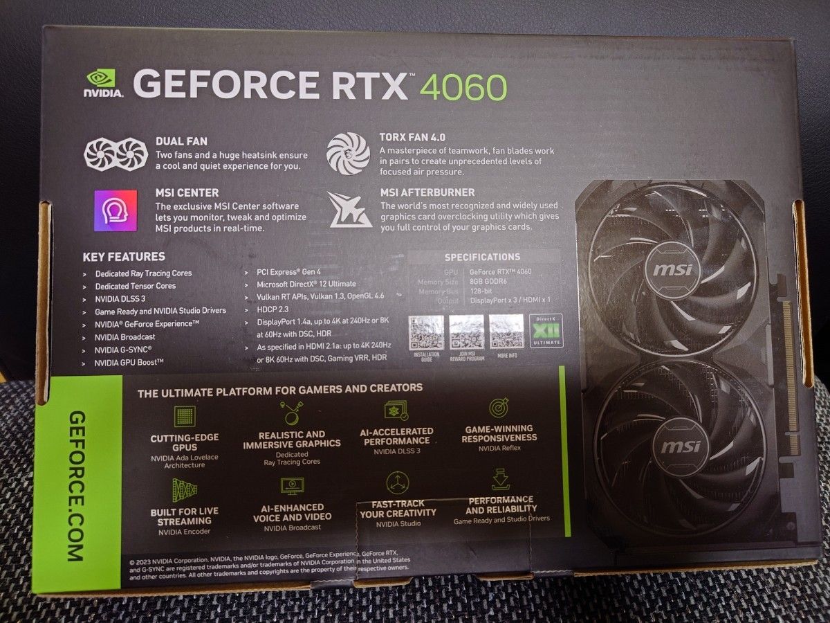新品未開封！MSI GeForce RTX 4060 VENTUS 2X BLACK 8G OC