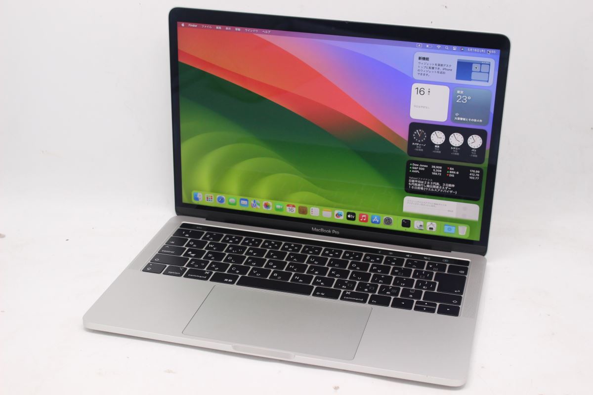 充放電95回 良品 2K対応 13.3型 Apple MacBook Pro A2159 (TouchBar-2019) macOS 14 sonoma八世代 i5-8257u 8GB NVMe 128GB-SSD 管:1445h_画像1