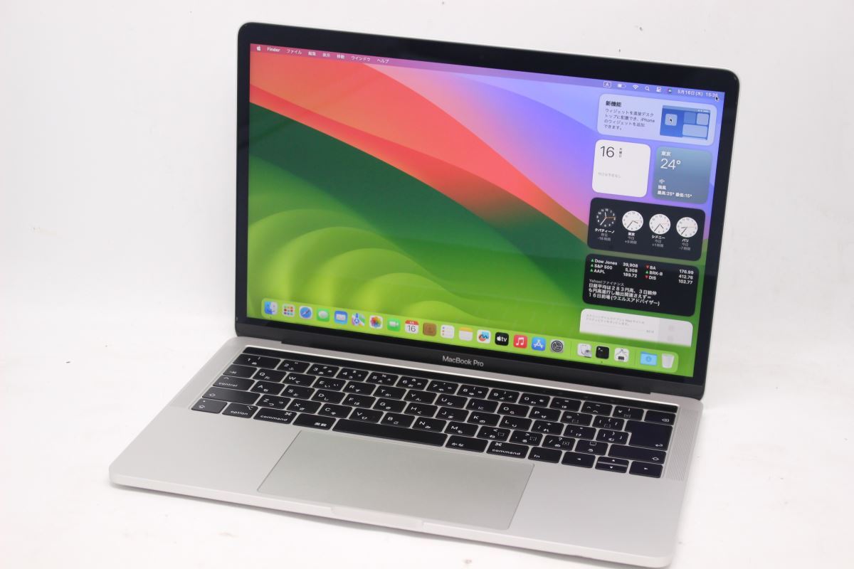 良品 2K対応 13.3型 Apple MacBook Pro A2159 (TouchBar-2019) macOS 14 sonoma(正規Win11追加可) i5-8257u 8GB NVMe 256GB-SSD 管:1543h_画像1