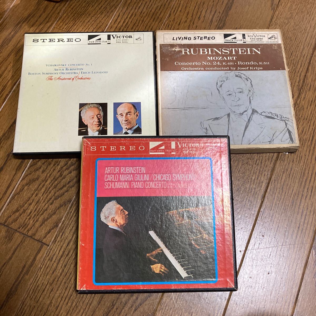 オープンリールテープ ルビンシュタイン　シューマン　チャイコフスキー　モーツァルトの協奏曲3本一括_画像1