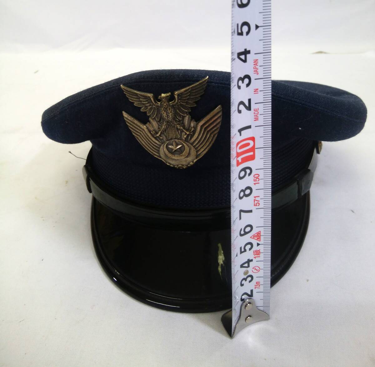 *Z4 old Japan Air Lines self .. system cap 60 period ~70 period no. 3 number uniform hat navy blue color .. goods Defense Agency ... self .. Showa Retro 