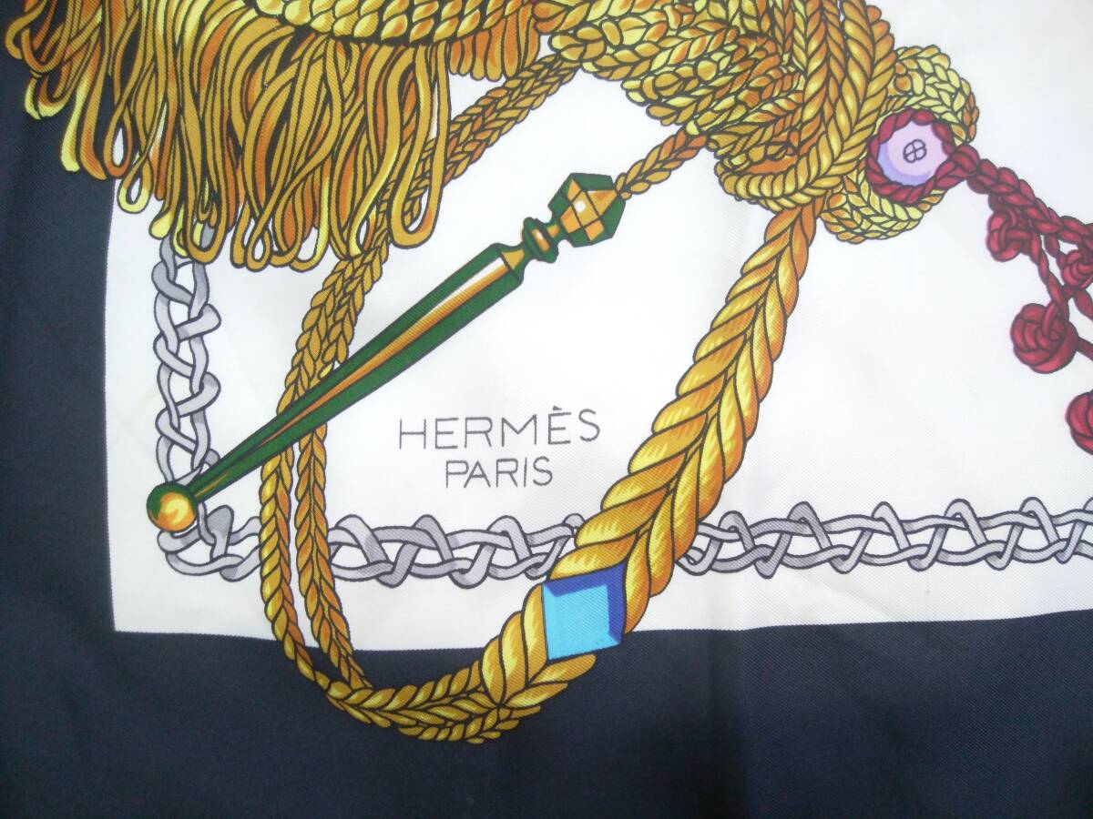 ☆K5 エルメス HERMES スカーフ カレ90 ティンパニ奏者 Le Timbalier シルク 88cm×87cm 大判 _画像2