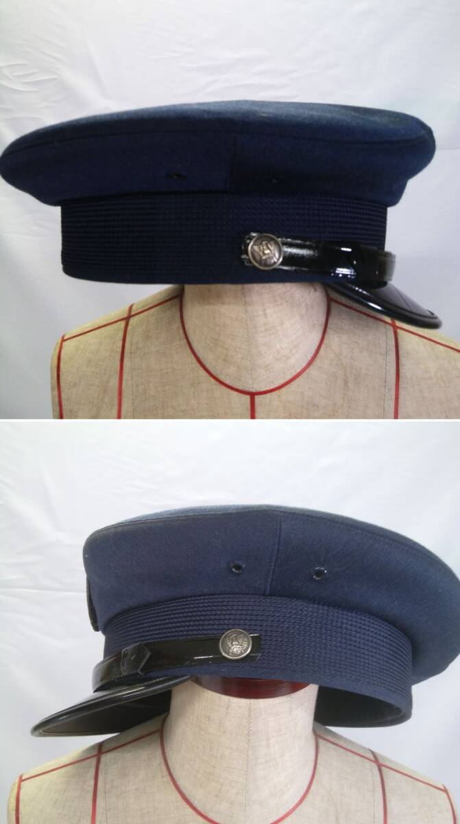 *Z4 old Japan Air Lines self .. system cap 60 period ~70 period no. 3 number uniform hat navy blue color .. goods Defense Agency ... self .. Showa Retro 
