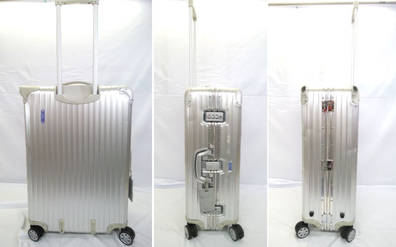 *H1 Rimowa RIMOWA topaz TOPAS 82L? silver aluminium suitcase Carry case cologne 4 wheel TSA lock blue Logo travel high capacity 