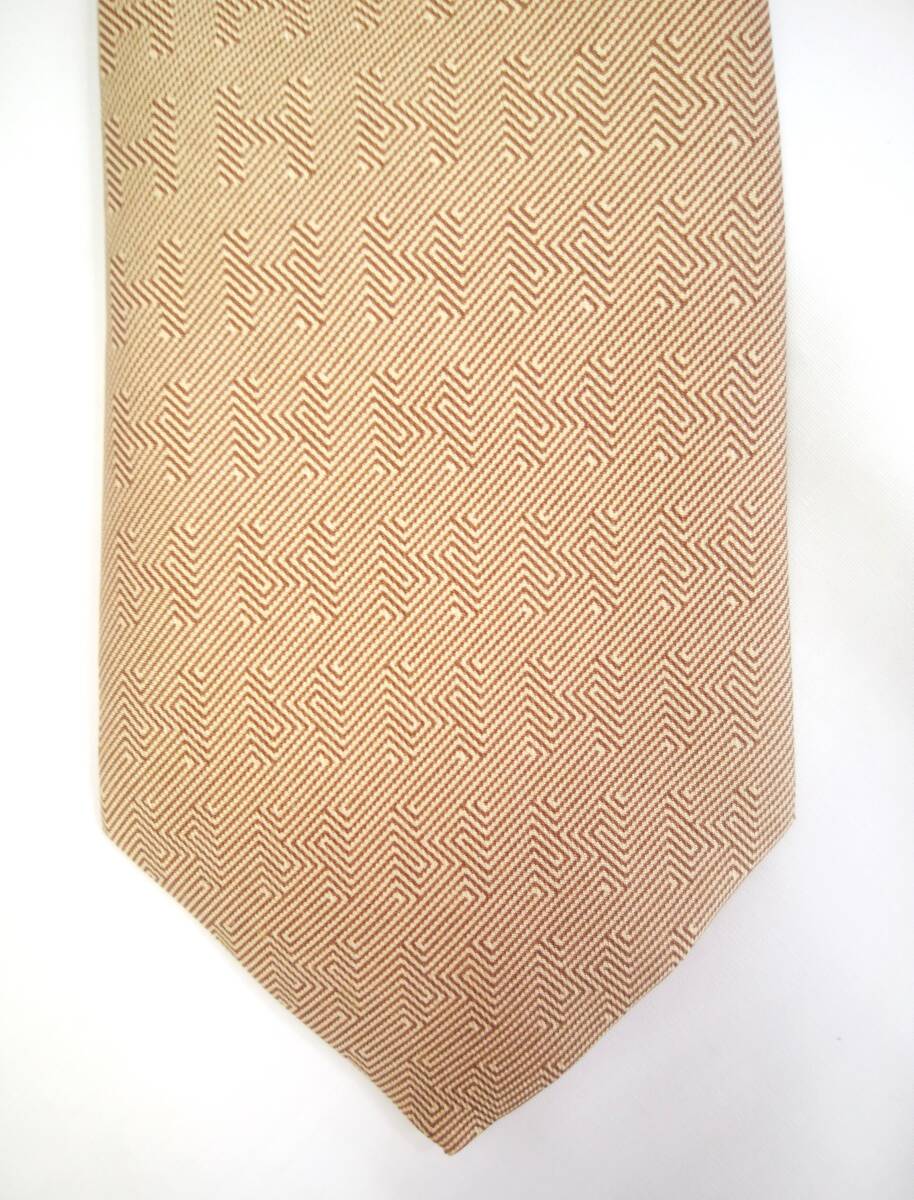 *K3 Hermes HERMES галстук H Logo шелк Brown бежевый мужской простой стиль casual бизнес бренд 