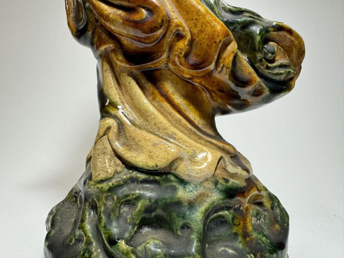 DH309 ^ China fine art Tang three . woman . image . woman . ceramics ornament old . Tang thing H36cm