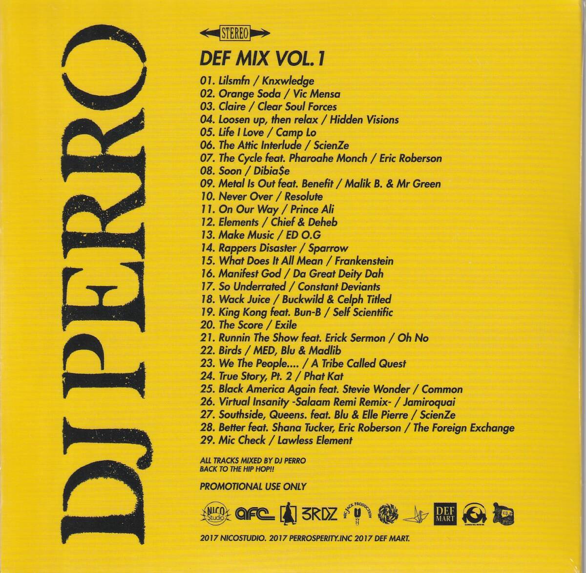 中古CD■HIPHOP■MIX CD／DJ PERRO／Def Mix Vol.1／アングラ／Boom Bap■Muro, DJ Kiyo, DJ Koco, DJ Denka, Dev Large, Ryuhei The Man_画像2