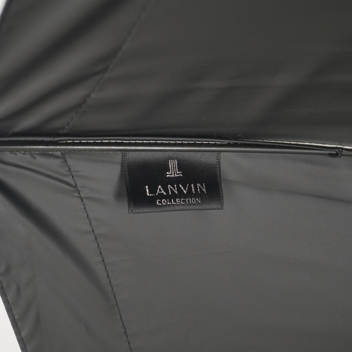 . дождь двоякое применение зонт от солнца LANVIN COLLECTION Lanvin коллекция USED прекрасный товар Logo вышивка черный бежевый затемнение стакан . легкий UV 47cm A0701