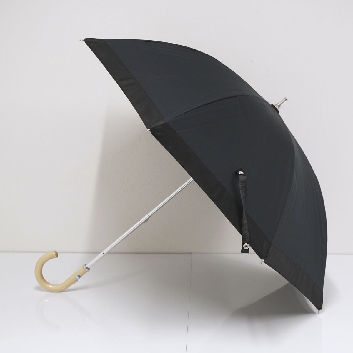 晴雨兼用日傘 LANVIN COLLECTON ランバンコレクション USED美品 一級遮光 ブラック グログランリボン グラス骨 UV 遮光 遮熱 47cm S0706_画像4